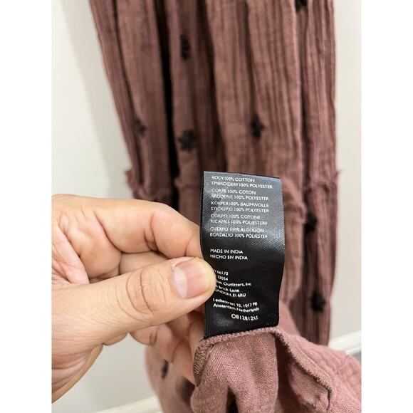 Free People Dahlia Embroidery Maxi Dress XS Gauze Boho Cottagecore Prairie Fairy - Picture 9 of 16